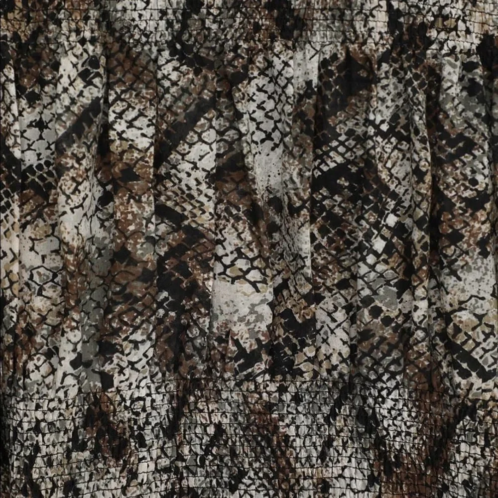 NWT Free People Xoxo Blouse in Gray & a few Brown Leopard